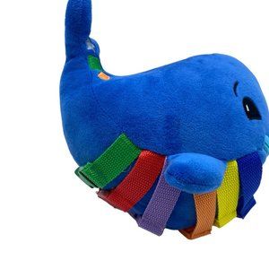 Buckle Toys Blu Whale Counting Color Recognition Activity Plush Toy 9" x 6"